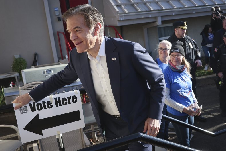Mehmet Oz votes in Pennsylvania