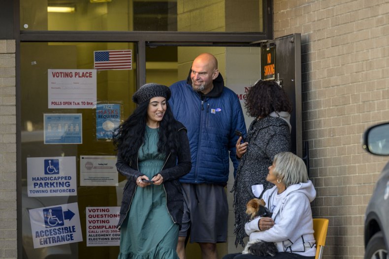 John Fetterman and wife vote in Pennsylvania