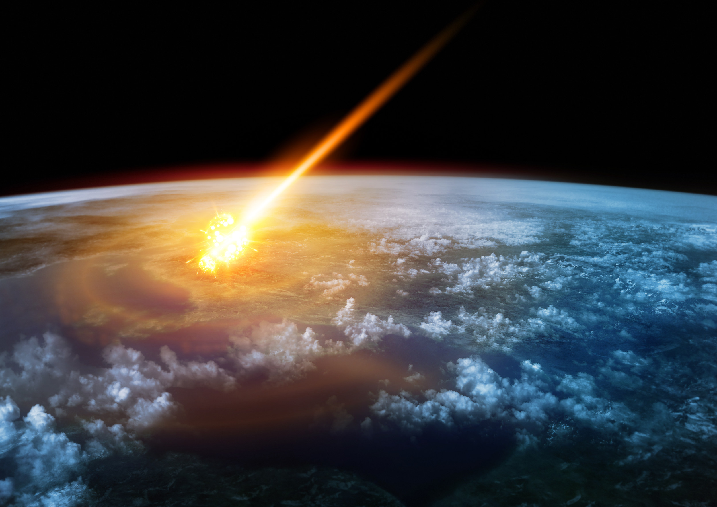 meteorites falling to earth