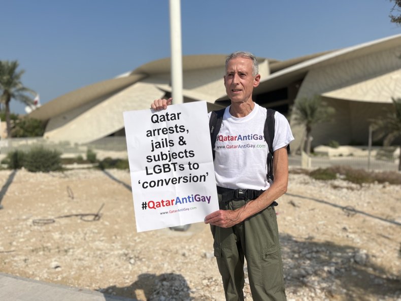peter tatchell protest in qatar