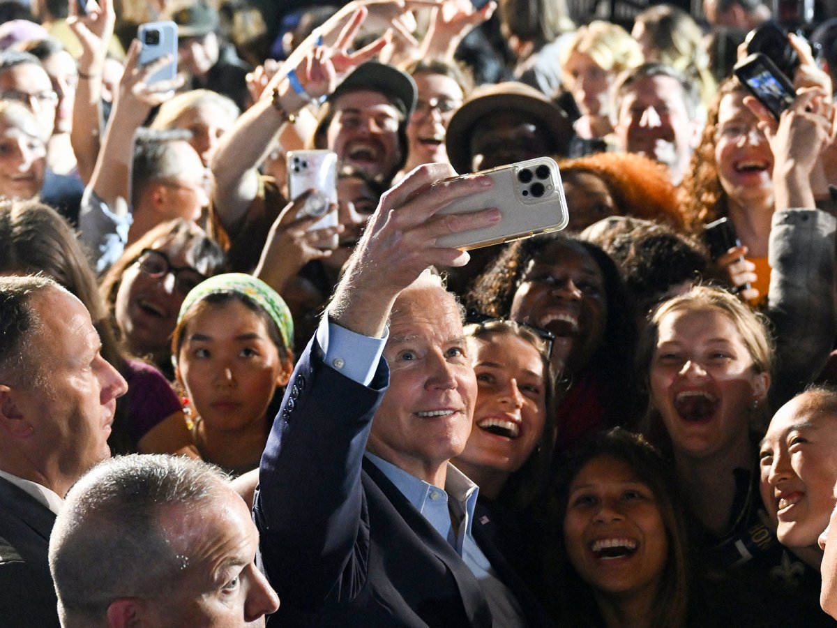 Joe Biden Poses For a Selfie 