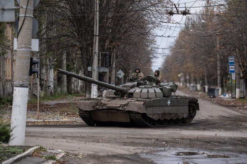 Ukrainian tank pictured near Bakhmut Donetsk Ukraine