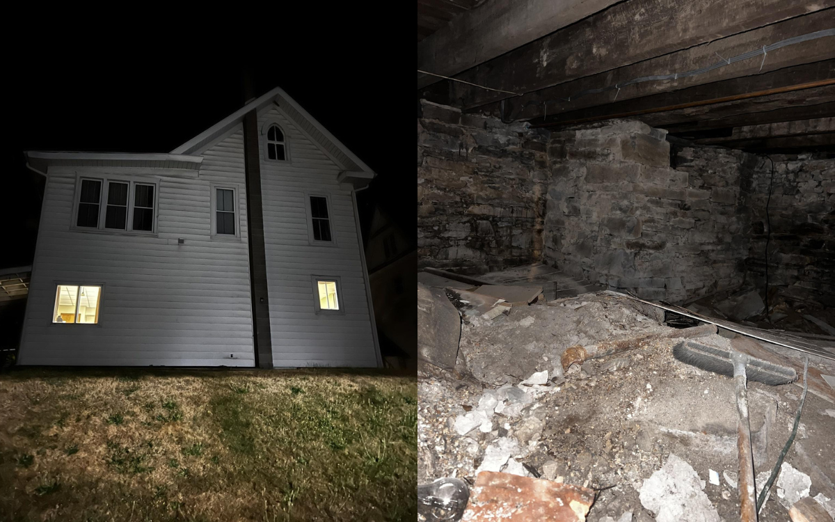 The crawl space under the Pennsylvania house.