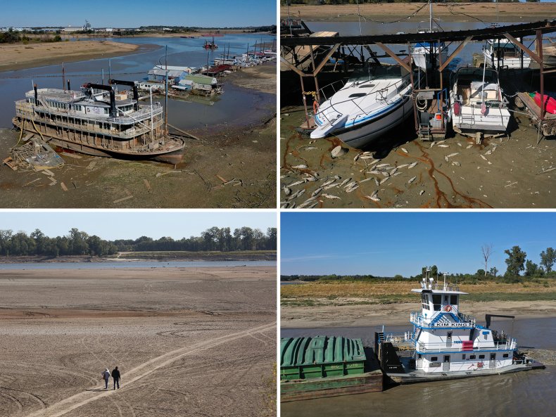 Combination Photo Showing Drought in the Mississippi 