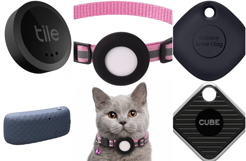 Images of different cat tracking devices. 