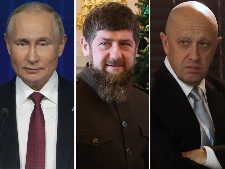 Comp Photo, Putin, Kadyrov and Prigozhin