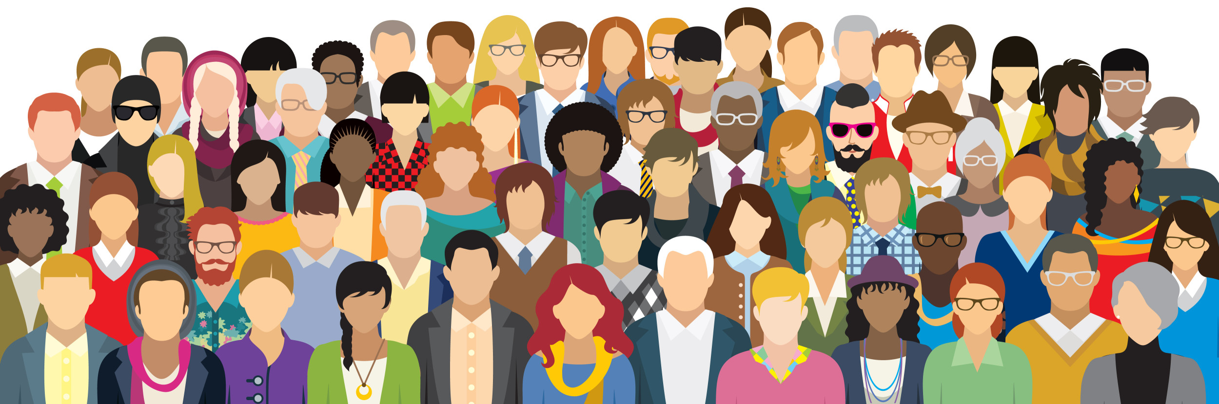colorful illustration of diverse group of people