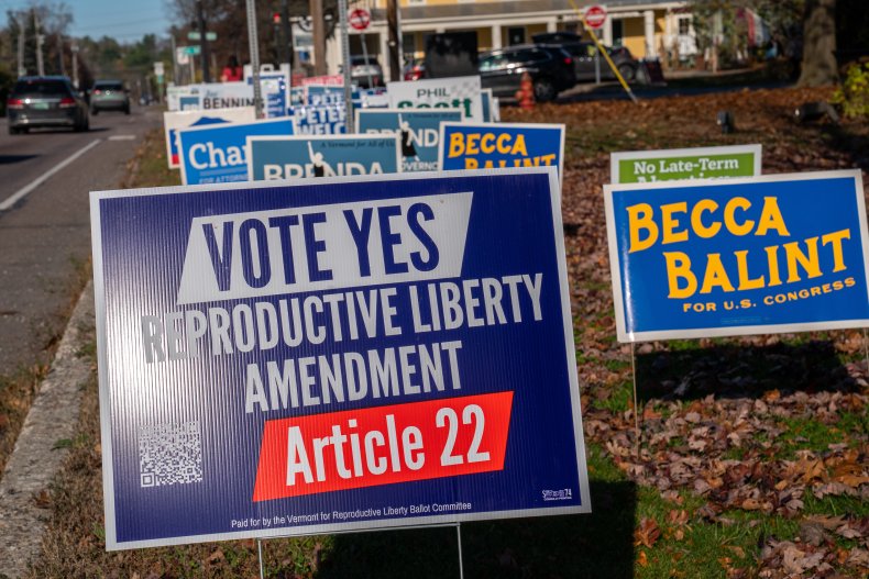 Vermont abortion referendum signs