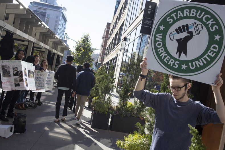Starbucks Workers on Strike in NYC