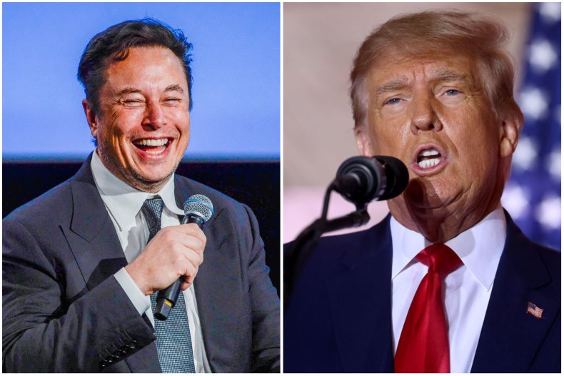 Split image of Musk and Trump