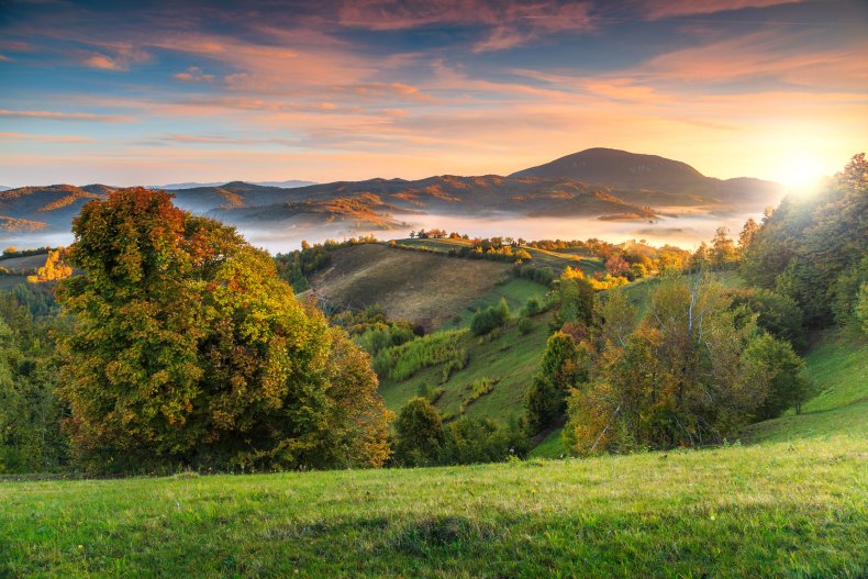 An autumn landscape in Transylvania, Romania