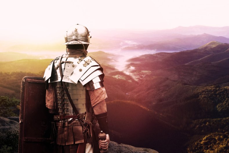 Illustration of an ancient Roman soldier
