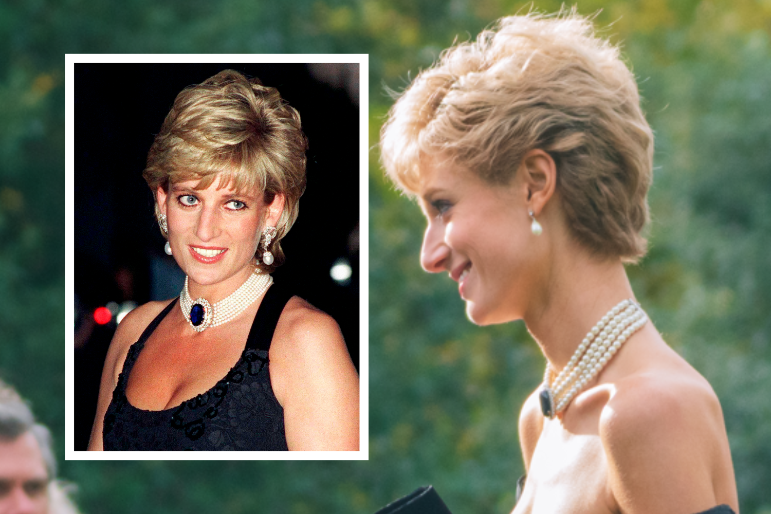 Lovely | Lady Diana Pearl Choker Necklace in Sapphire Blue