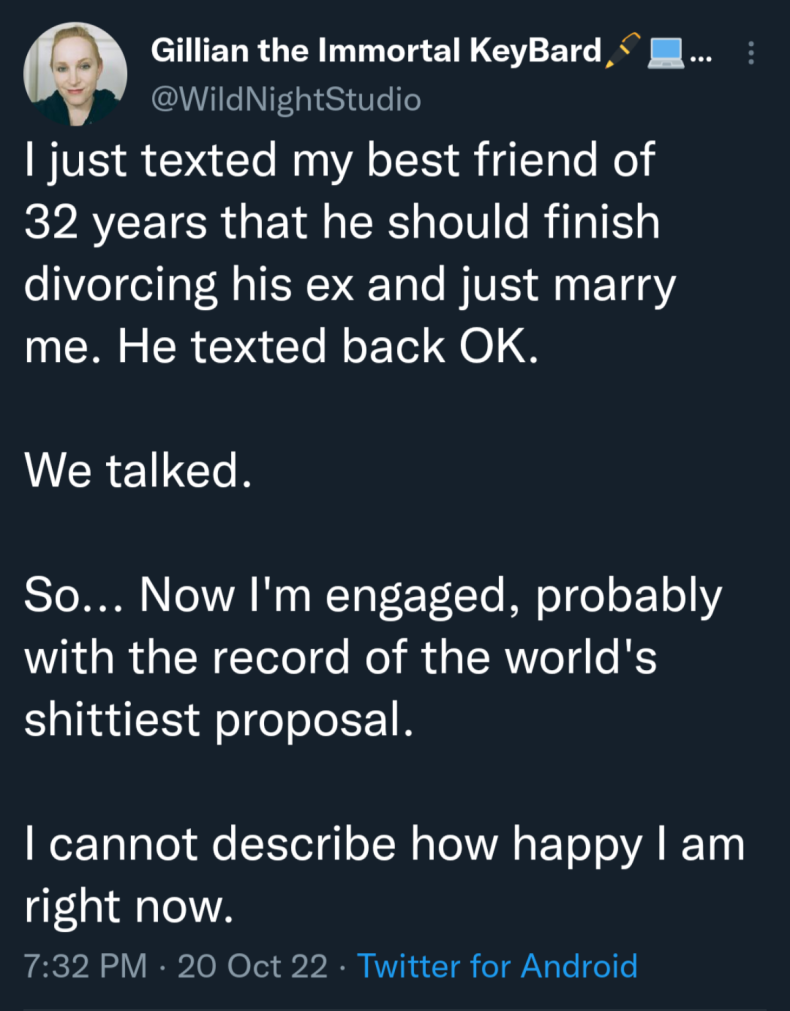 Tangkapan layar Tweet Proposal Gillian Twining