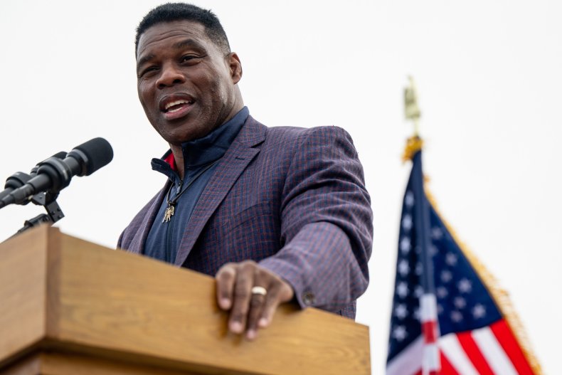 Herschel Walker addresses supporters on November 16