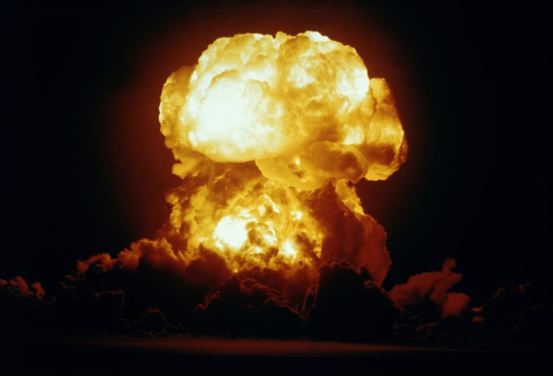 An atomic bomb mushroom cloud