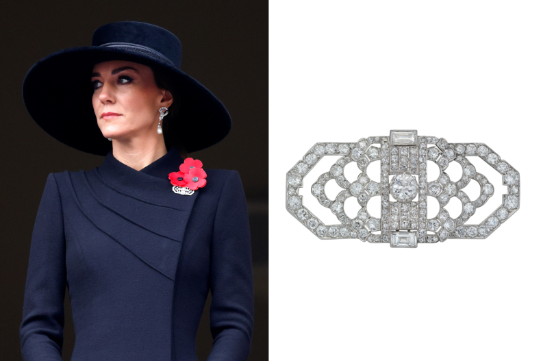 Kate Middleton Diamond Art Deco Brooch