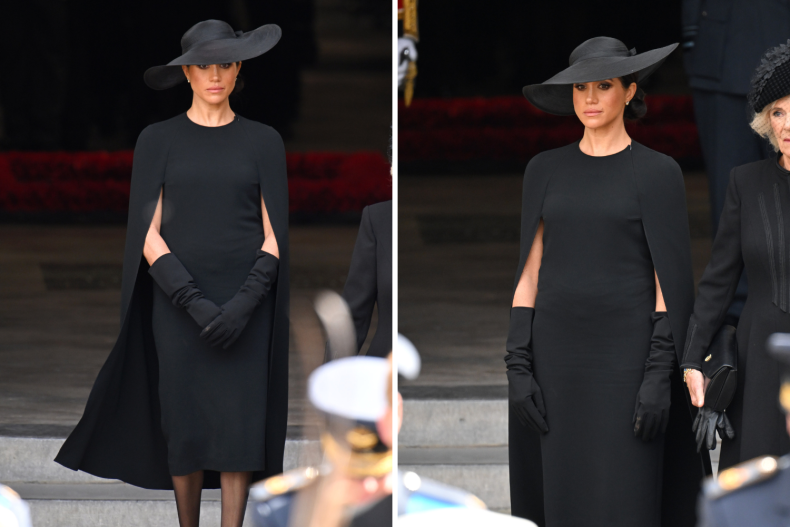 Meghan Markle Queen's Funeral Cape Dress