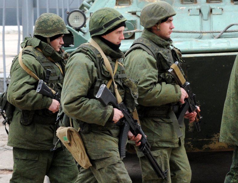 Russian naval infantry soldiers (marines) 