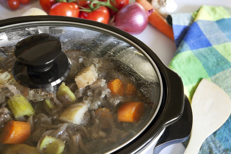 Food in a slow cooker 