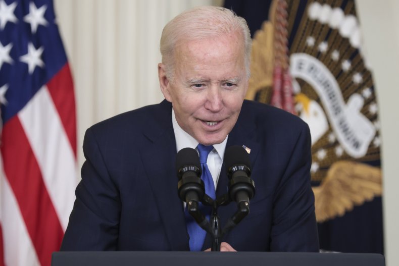 Joe Biden speaks in the East Room