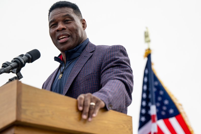 Herschel Walker addressing supporters in McDonough Georgia