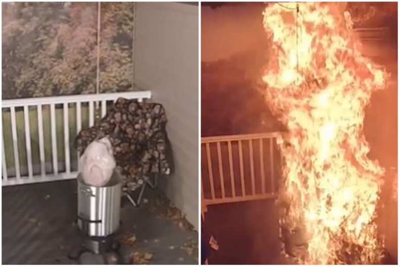 Photos of a turkey on fire