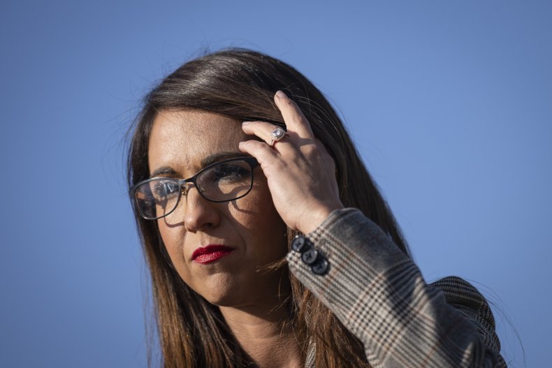 U.S. Rep. Lauren Boebert (R-CO) waits
