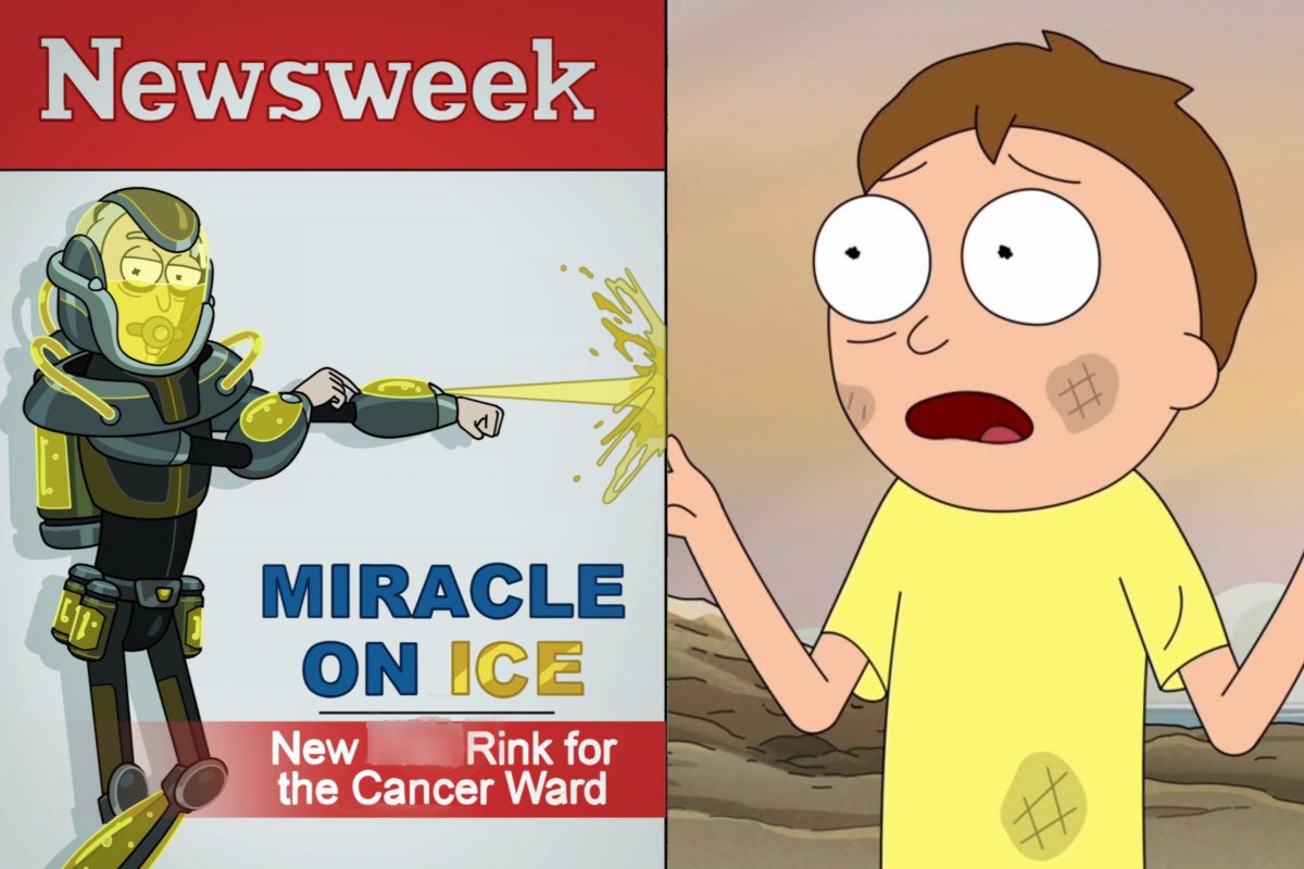Newsweek image from Rick and Morty S6E8