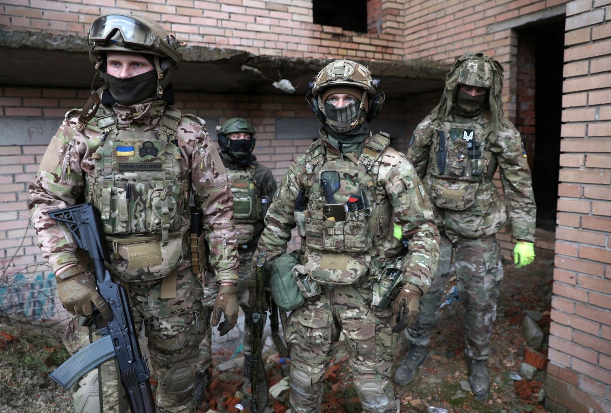 Ukrainian soldiers  in Sloviansk, Donetsk region