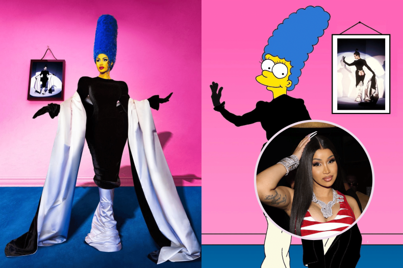 Cardi B dressed as Marge Simpson