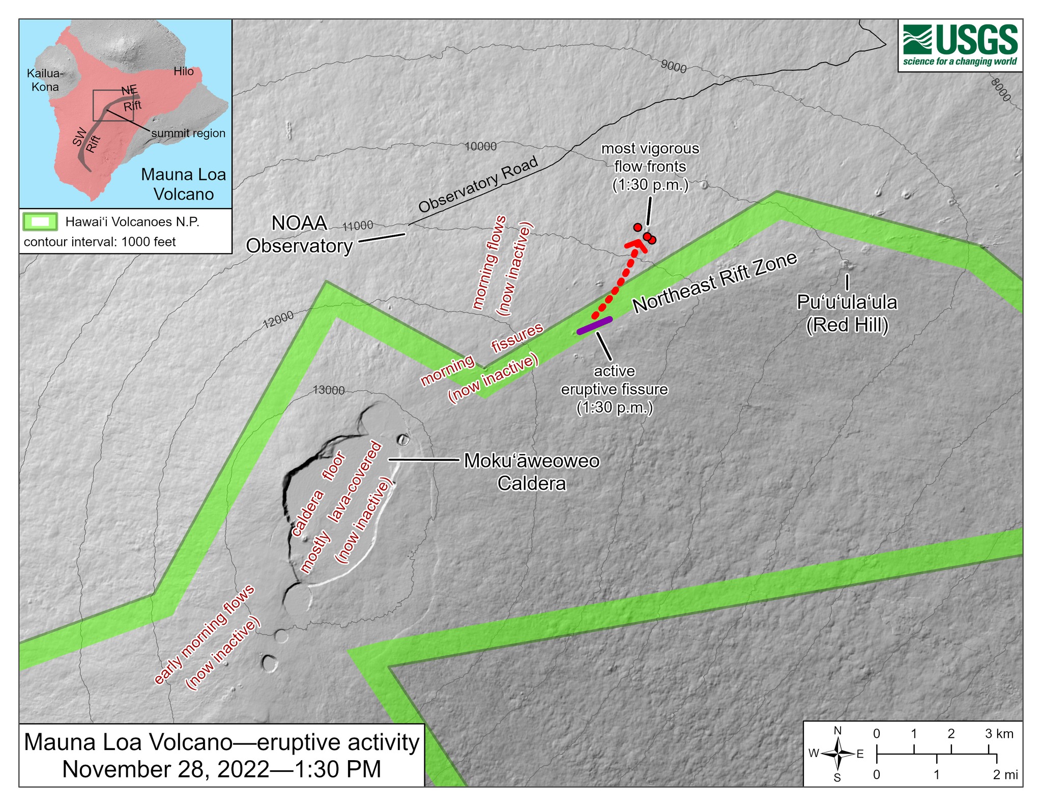 Mauna Loa Eruption Map Shows Where Lava Flow Is Heading On Hawaii