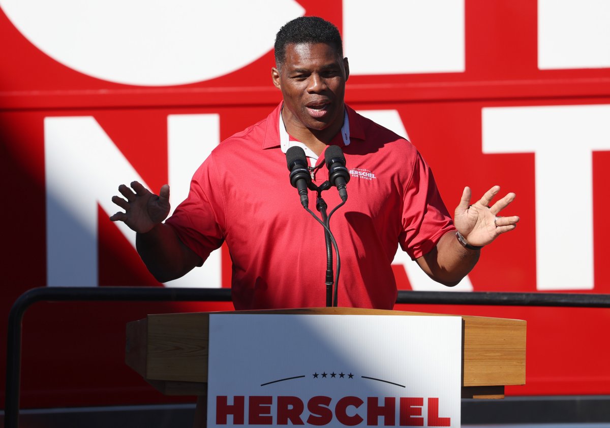 Herschel Walker Speaks at a Campaign Rally