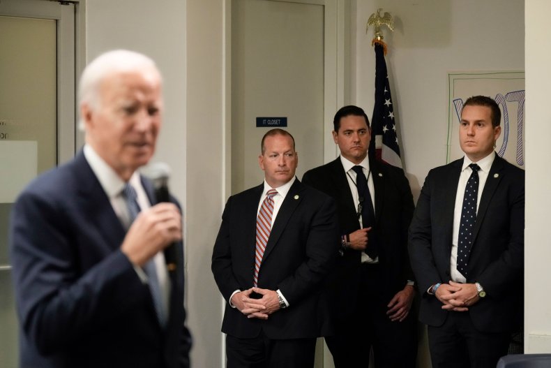 Secret Service stand watch over President Biden