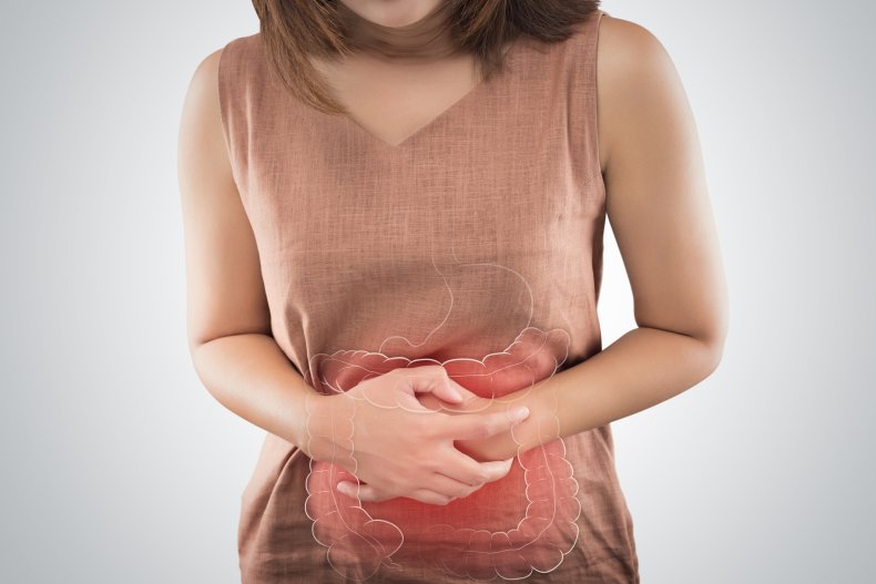 Woman with IBS pain