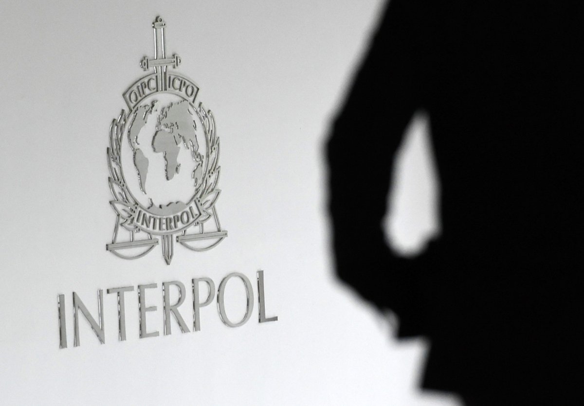 A logo of Interpol 