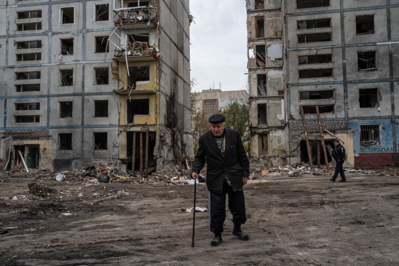 Многоквартирный дом был разрушен русскими