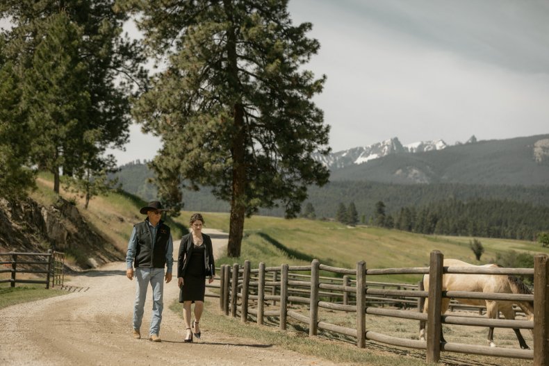 John and Clara in Yellowstone S5E5