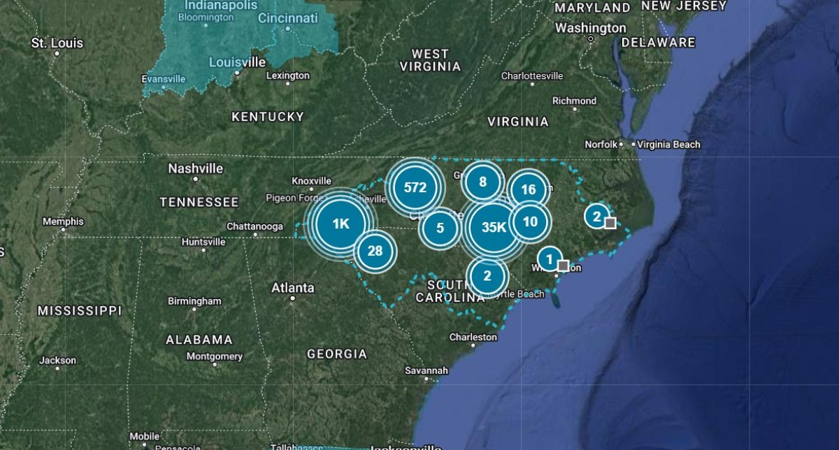 North, Carolina, power, outage, map, Duke, Energy