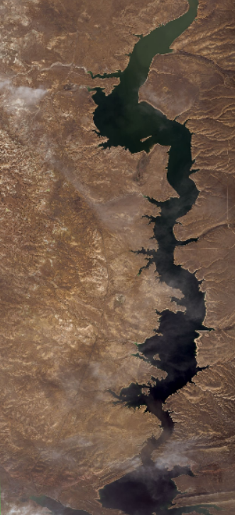 Flaming Gorge reservoir before and after