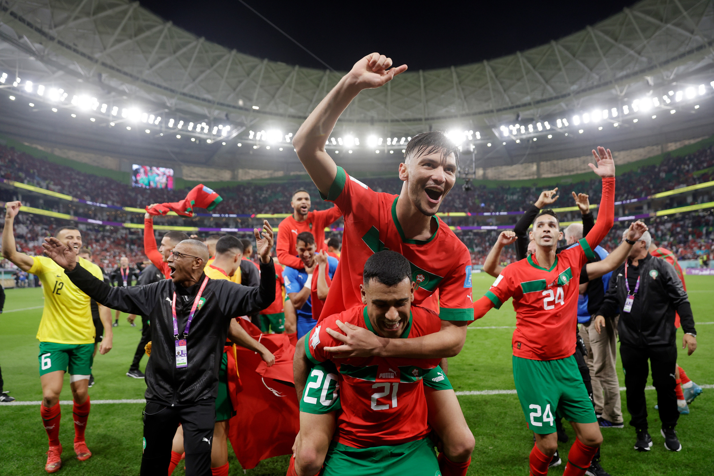 Palestinian flag waved on pitch as Morocco celebrates historic