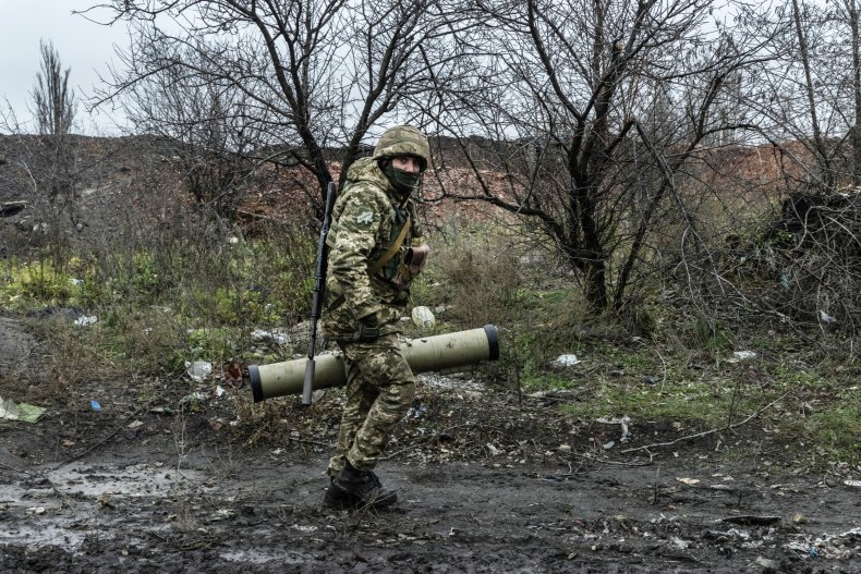 Ukraine soldier with anti-tank weapon Donetsk Donbas 