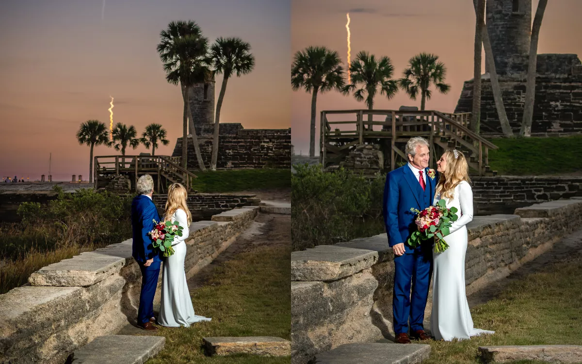 Bride and Groom Photobombed by Elon Musk's SpaceX Rocket Launch - Vimarsana News