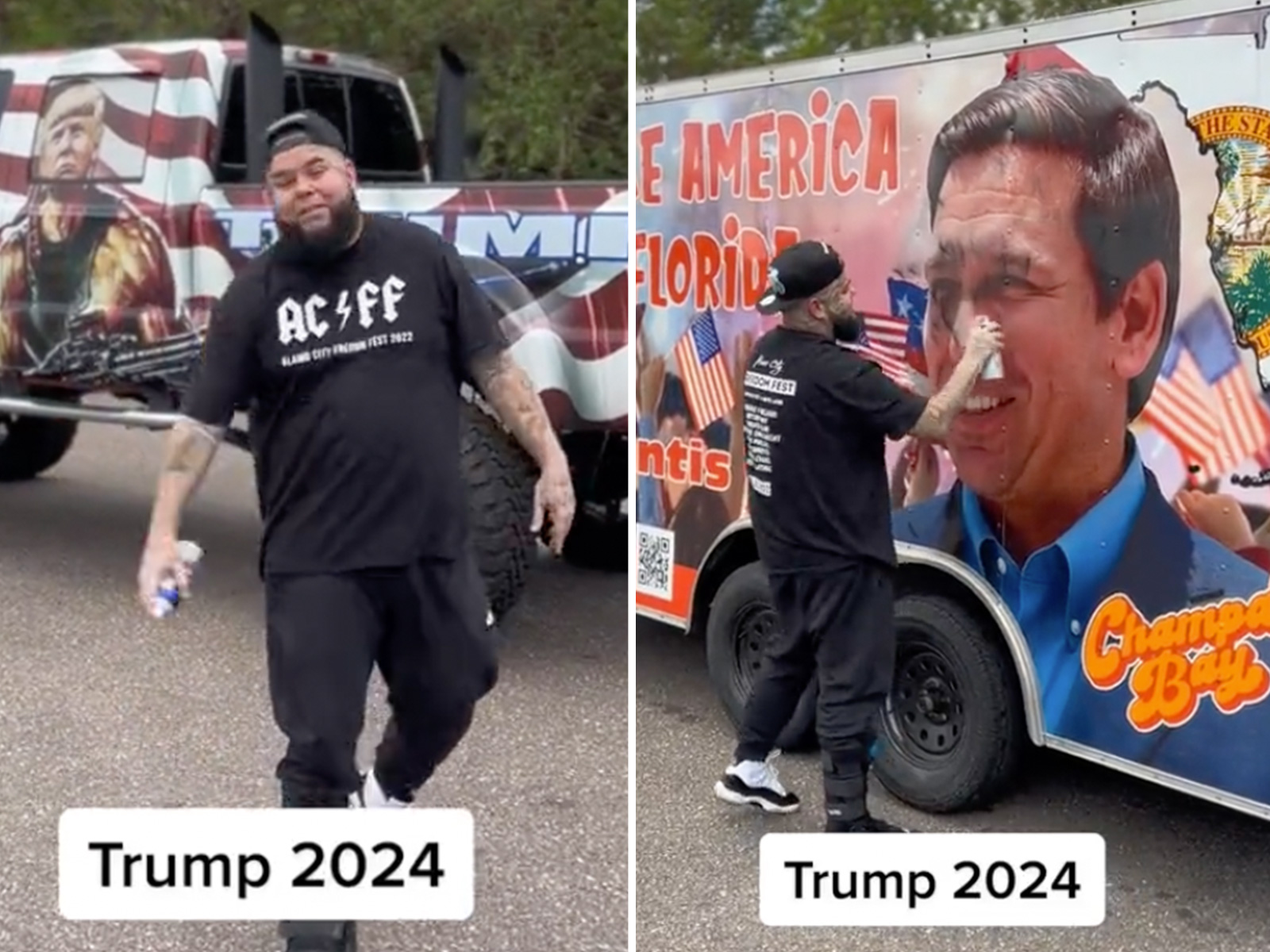 DeSantis Voter Defaces Picture of Governor For Not Backing Trump 2024 Bid