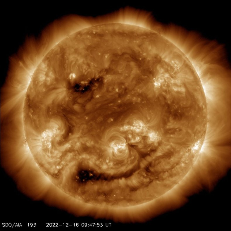 Immagine satellitare brillamento solare