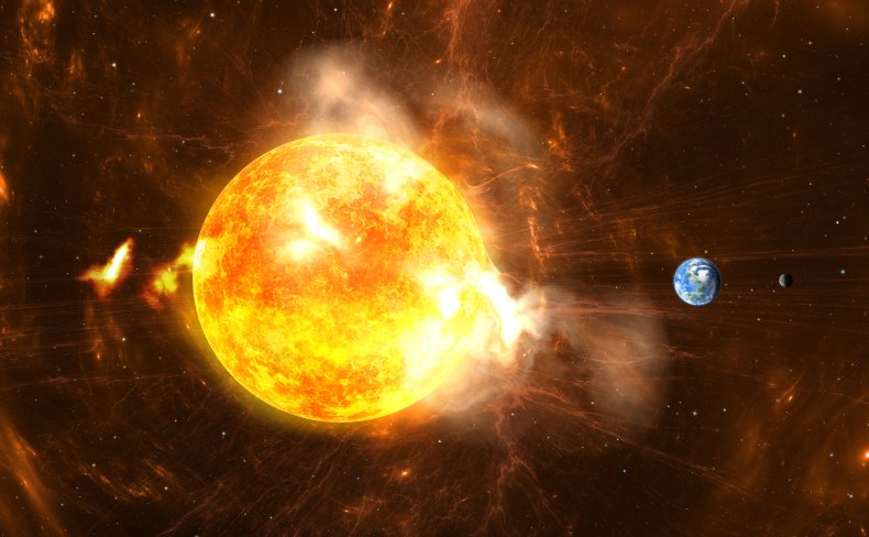 Solar flare near earth