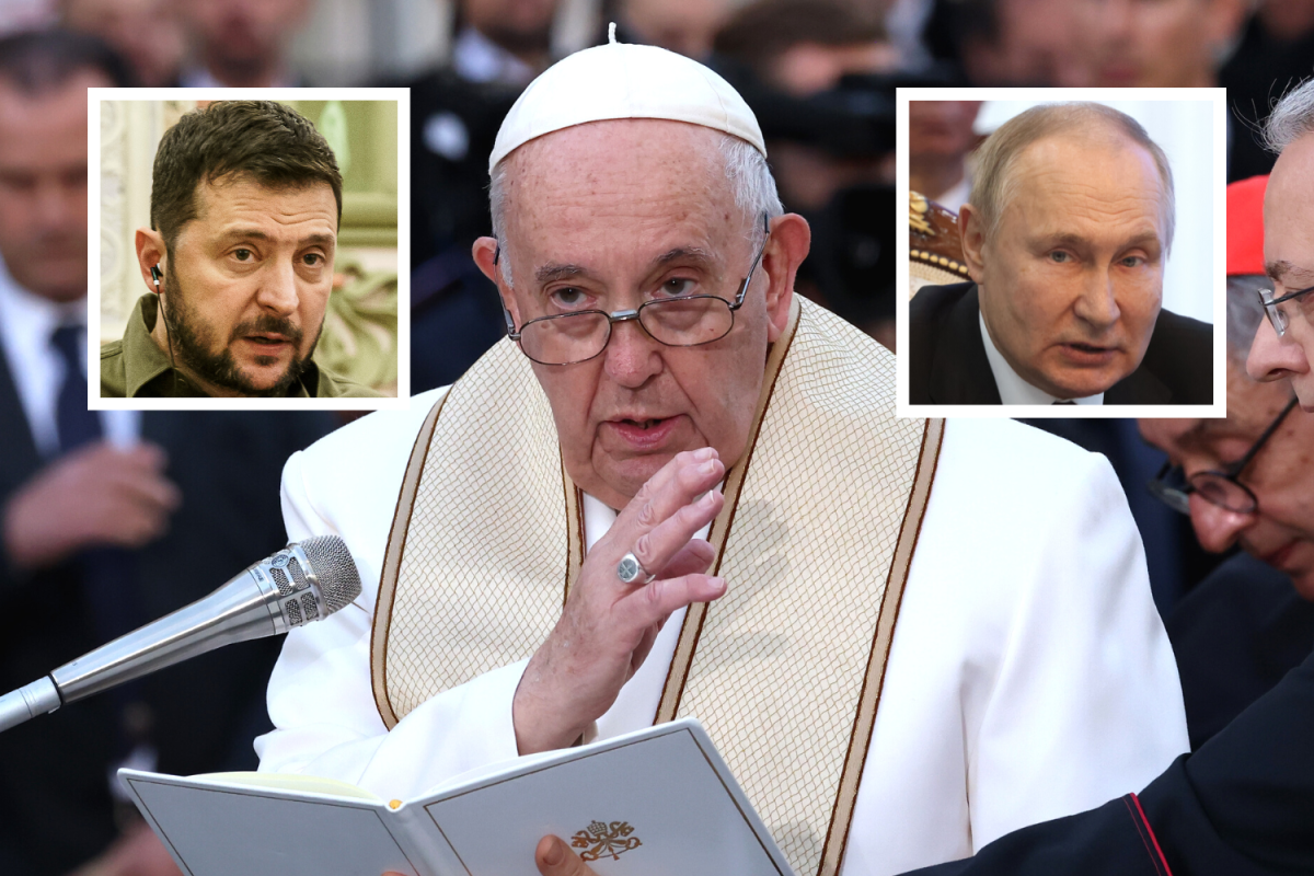 Pope Francis, Volodymyr Zelensky, Vladimir Putin