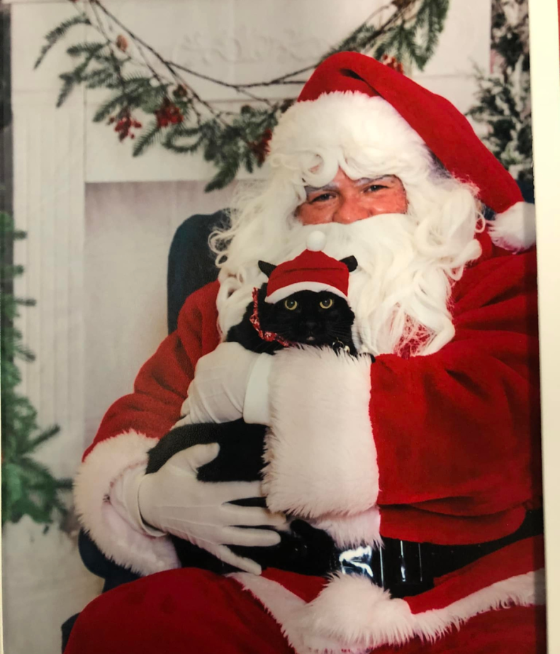 Ninja Noodle Naugle meeting Santa Claus