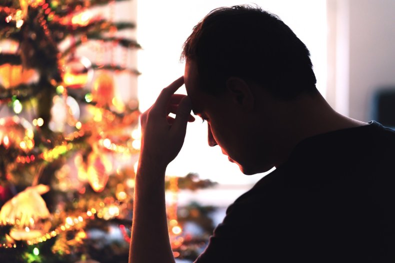 Man Looking Sad At Christmas
