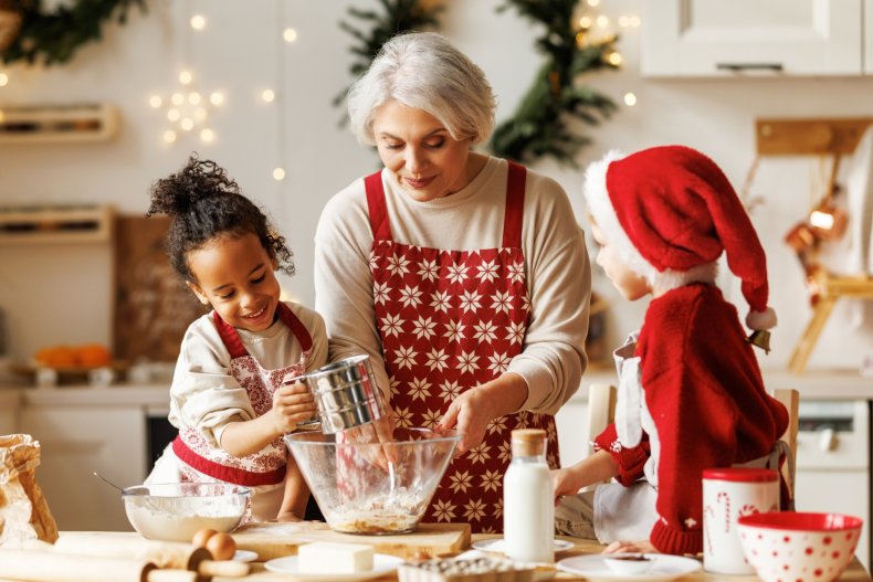 Grandmother Baking with Grandkids